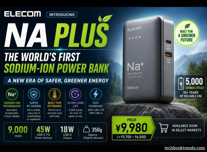 Elecom Launches Na Plus: The World’s First 9,000mAh Sodium-Ion Power Bank